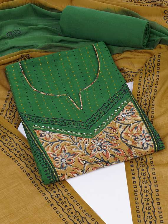 women self design unstitched suit set