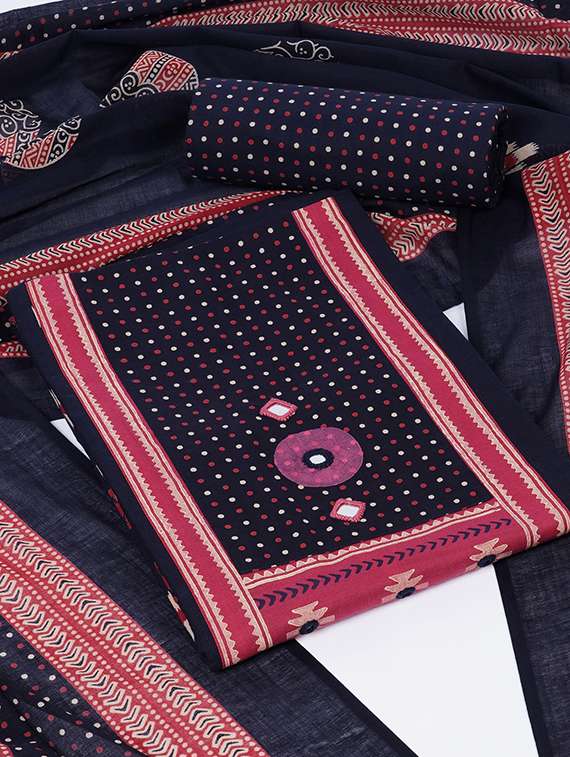 women printed unstitched suit set