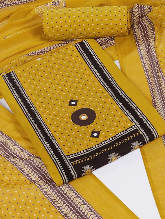 women printed unstitched suit set