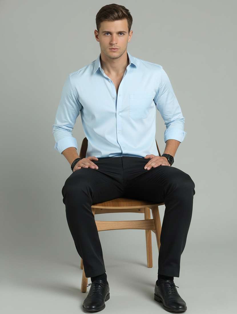 Men Solid Long Sleeve Regular Fit Casual Shirt - 22324286 -  Standard Image - 3
