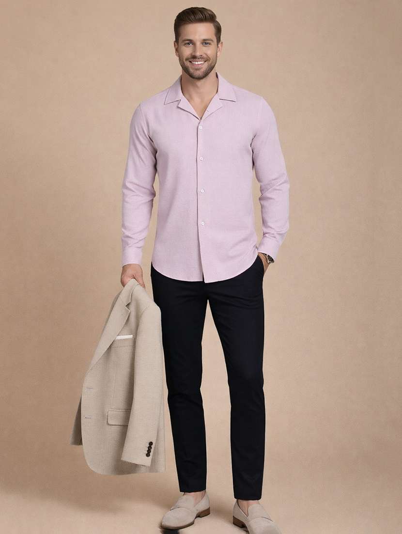 men solid long sleeve regular fit casual shirt - 22324312 -  Standard Image - 3