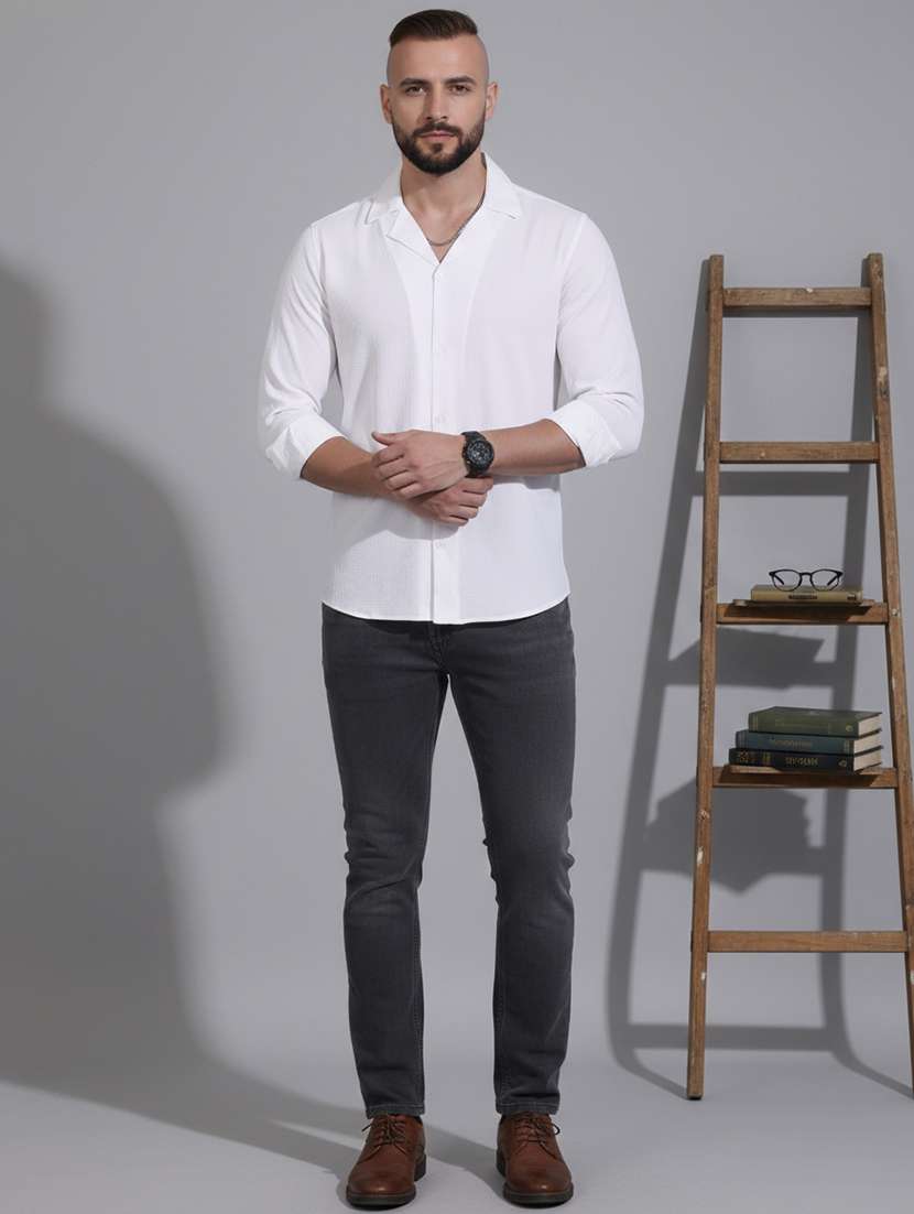 men solid long sleeve regular fit casual shirt - 22324319 -  Standard Image - 3