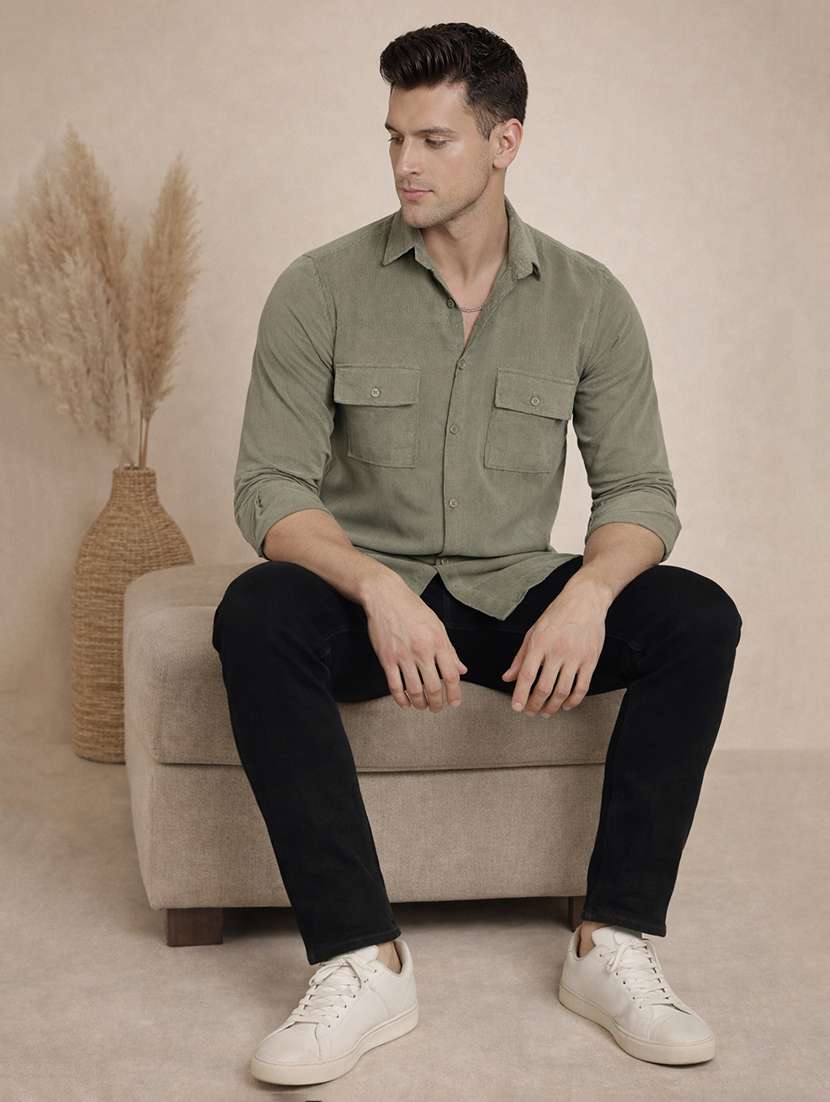 men solid long sleeve regular fit casual shirt - 22324335 -  Standard Image - 3