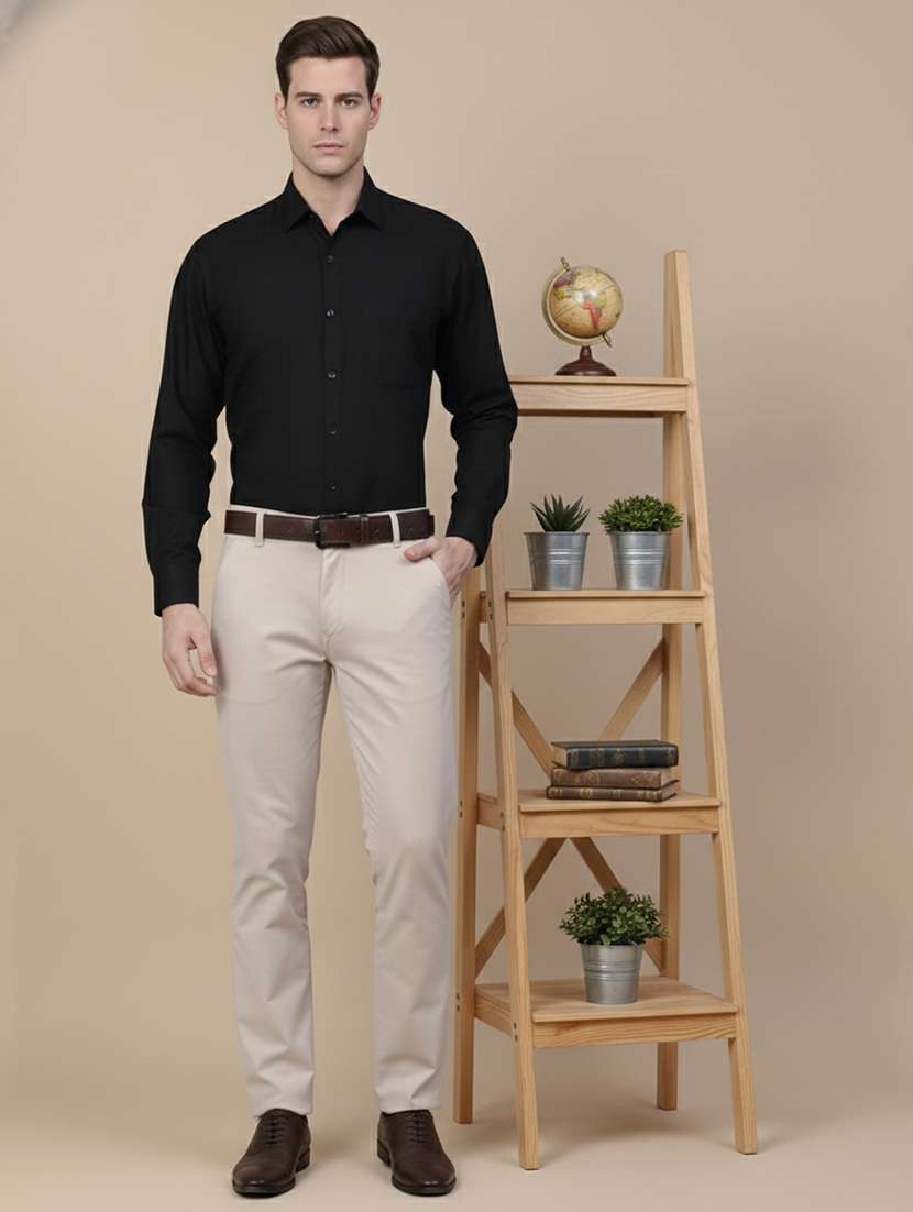 men solid long sleeve regular fit formal shirt - 22324370 -  Standard Image - 3