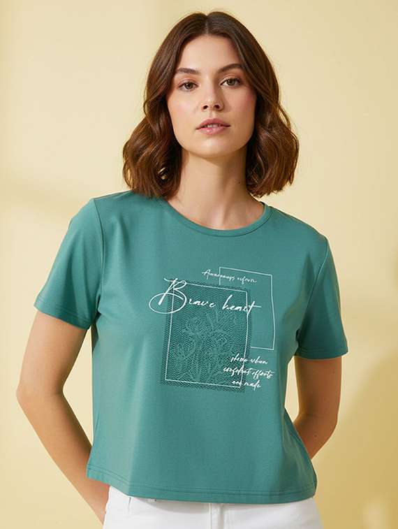 women printed short sleeve t-shirt