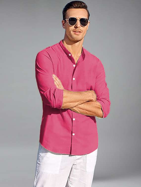 men solid long sleeve regular fit casual shirt