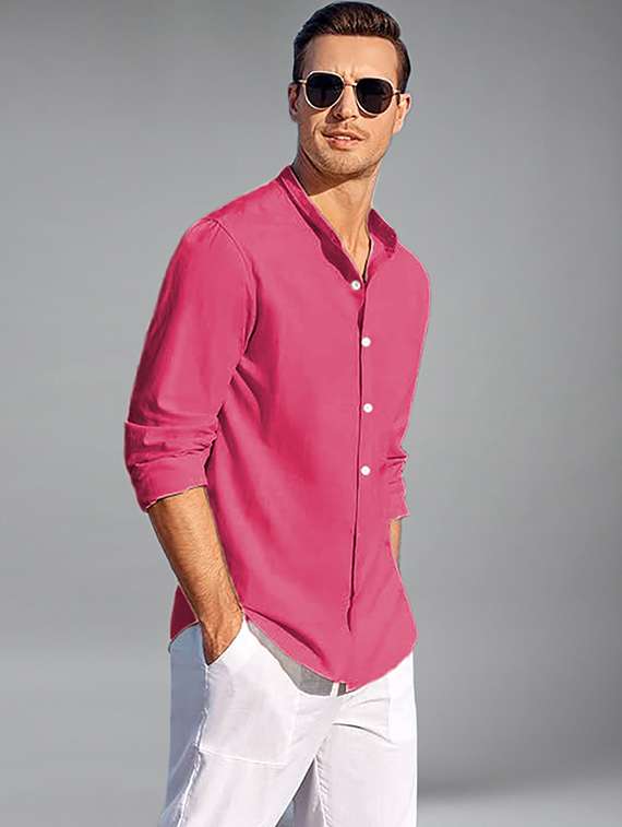 men solid long sleeve regular fit casual shirt - 22324520 -  Standard Image - 3