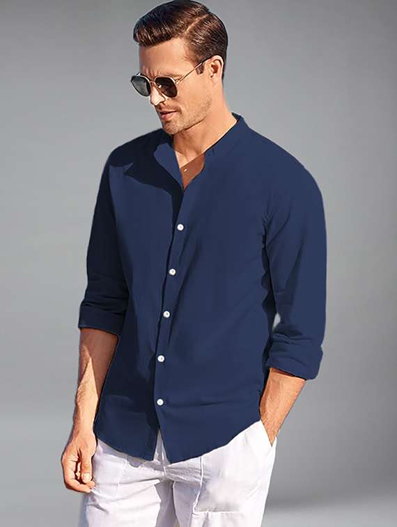men solid long sleeve regular fit casual shirt - 22324523 -  Standard Image - 3