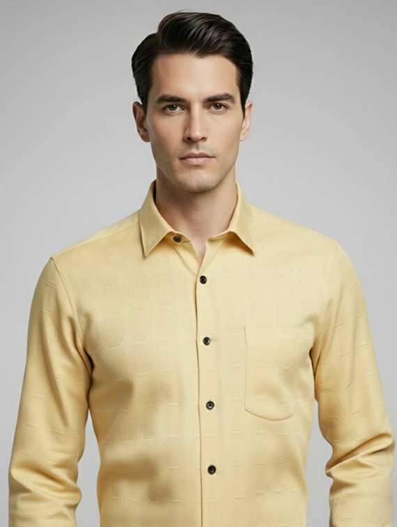 men self design long sleeve regular fit formal shirt - 22324672 -  Standard Image - 3