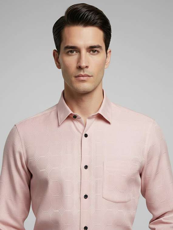men self design long sleeve regular fit formal shirt - 22324675 -  Standard Image - 3