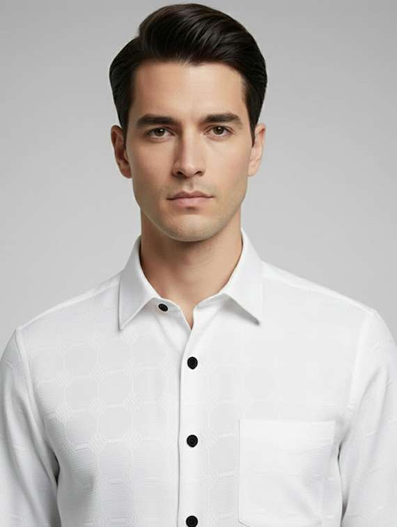 men self design long sleeve regular fit formal shirt - 22324678 -  Standard Image - 3