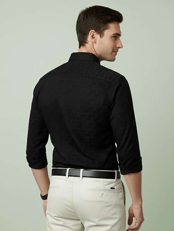 men self design long sleeve regular fit formal shirt - 22324679 -  Standard Image - 3