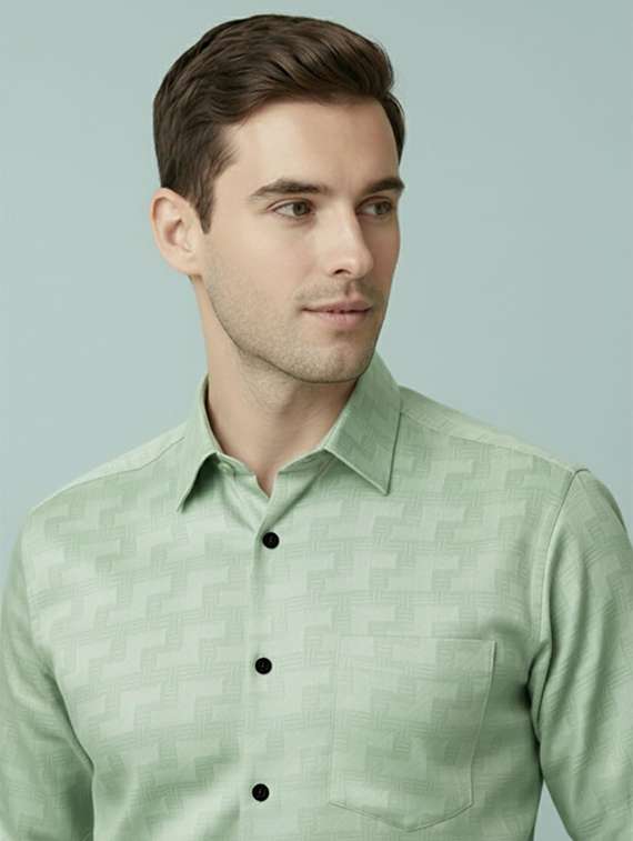 men self design long sleeve regular fit formal shirt - 22324683 -  Standard Image - 3
