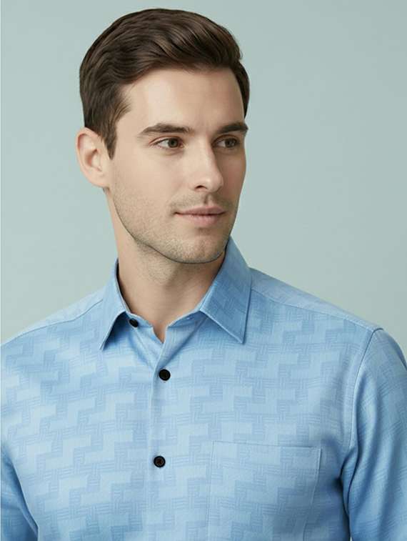 men self design long sleeve regular fit formal shirt - 22324688 -  Standard Image - 3