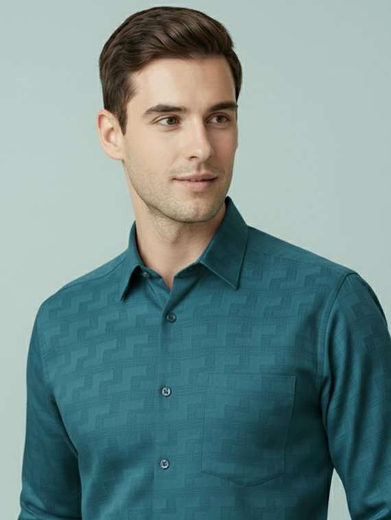 men self design long sleeve regular fit formal shirt - 22324689 -  Standard Image - 3