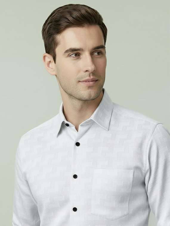 men self design long sleeve regular fit formal shirt - 22324691 -  Standard Image - 3