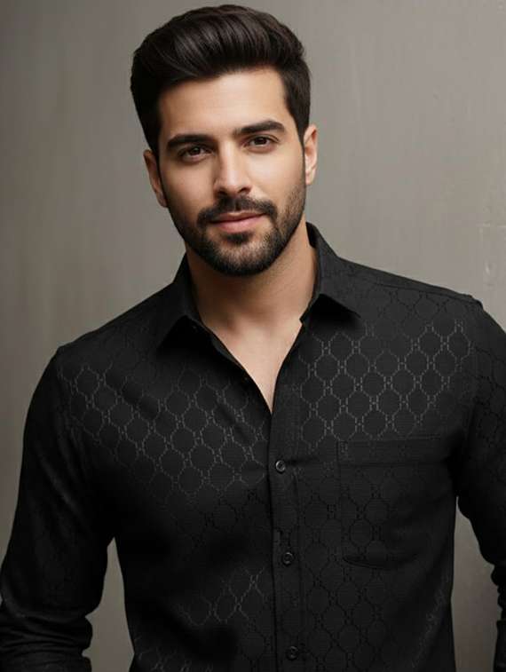 men self design long sleeve regular fit formal shirt - 22324692 -  Standard Image - 3