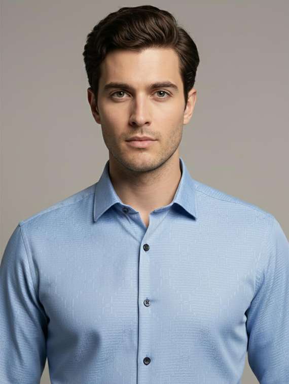 men self design long sleeve regular fit formal shirt - 22324697 -  Standard Image - 3