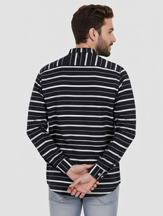 men striped long sleeve regular fit casual shirt - 22324725 -  Standard Image - 3