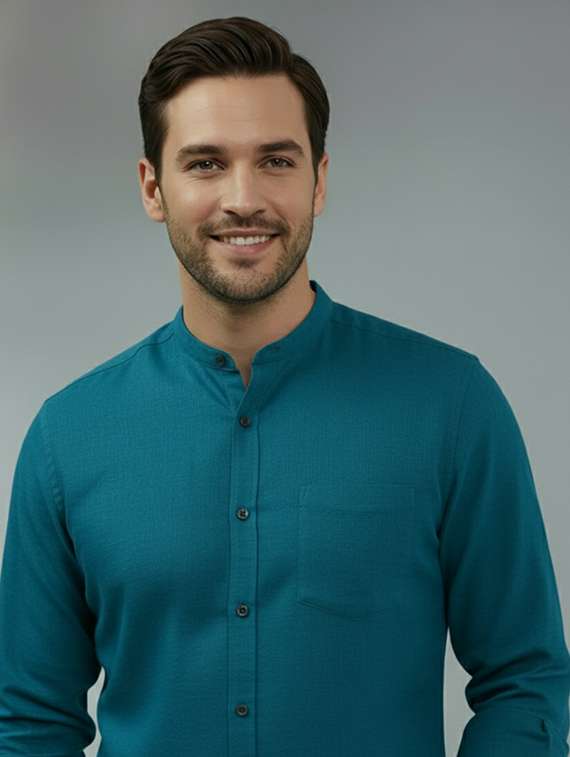 men solid long sleeve regular fit casual shirt - 22324868 -  Standard Image - 3