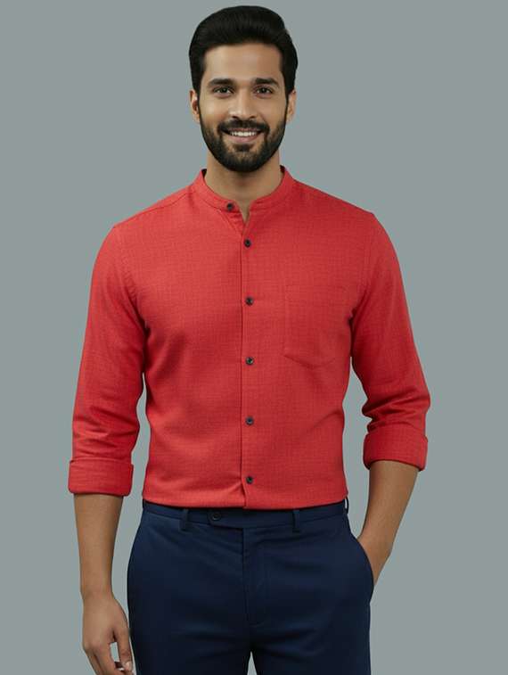 men solid long sleeve regular fit casual shirt