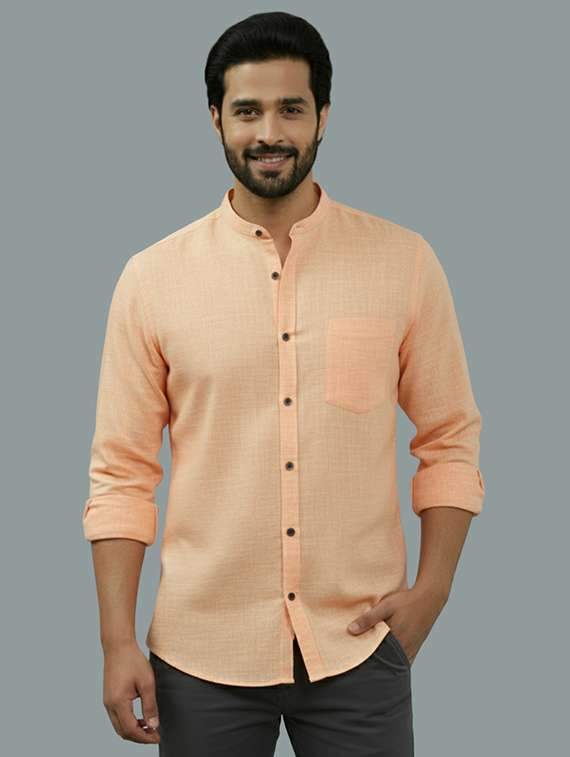 men solid long sleeve regular fit casual shirt