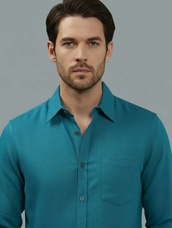 men solid long sleeve regular fit casual shirt - 22324968 -  Standard Image - 3