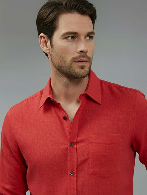 men solid long sleeve regular fit casual shirt - 22324972 -  Standard Image - 3