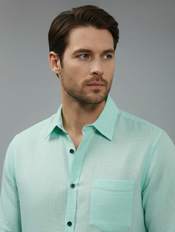 Men Solid Long Sleeve Regular Fit Casual Shirt - 22324973 -  Standard Image - 3