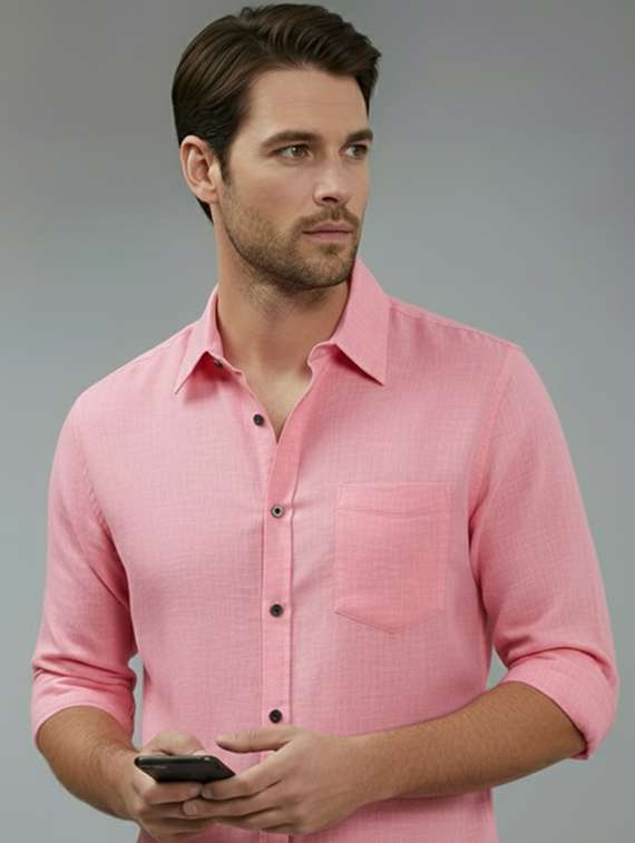 men solid long sleeve regular fit casual shirt - 22324975 -  Standard Image - 3