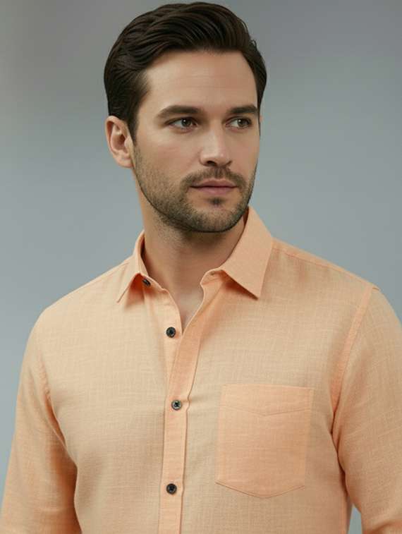 men solid long sleeve regular fit casual shirt - 22324996 -  Standard Image - 3