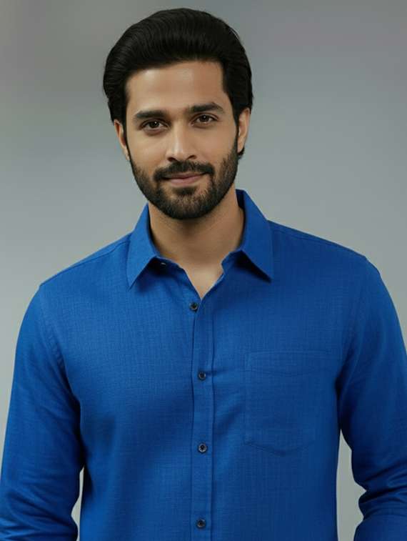 men solid long sleeve regular fit casual shirt - 22325011 -  Standard Image - 3