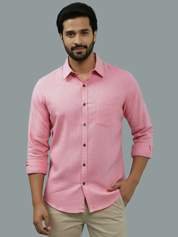 men solid long sleeve regular fit casual shirt