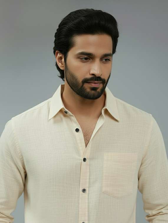 men solid long sleeve regular fit casual shirt - 22325025 -  Standard Image - 3