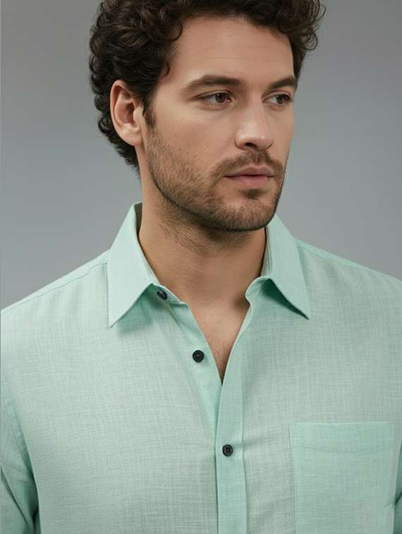 men solid long sleeve regular fit casual shirt - 22325033 -  Standard Image - 3