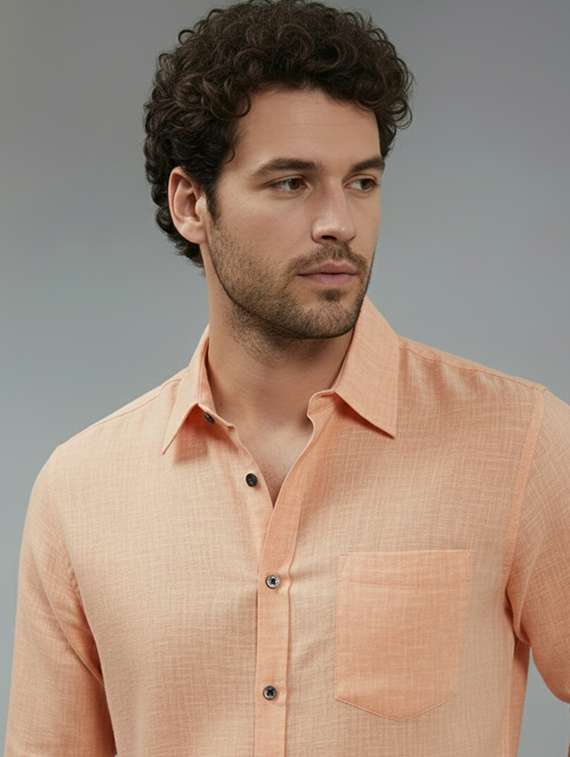 men solid long sleeve regular fit casual shirt - 22325036 -  Standard Image - 3