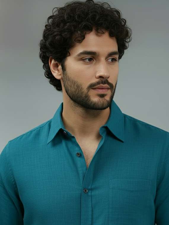 men solid long sleeve regular fit casual shirt - 22325048 -  Standard Image - 3