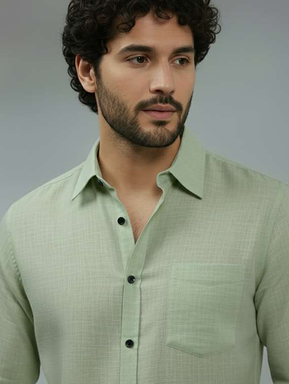 men solid long sleeve regular fit casual shirt - 22325060 -  Standard Image - 3