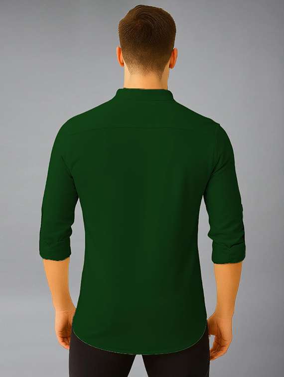 men solid mandarin neck short kurta - 22325261 -  Standard Image - 3