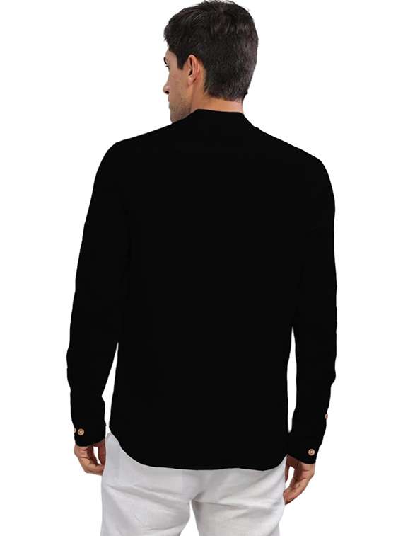 men solid mandarin neck short kurta - 22325353 -  Standard Image - 3