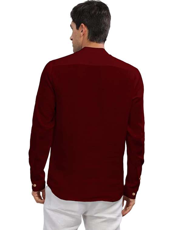 men solid mandarin neck short kurta - 22325356 -  Standard Image - 3