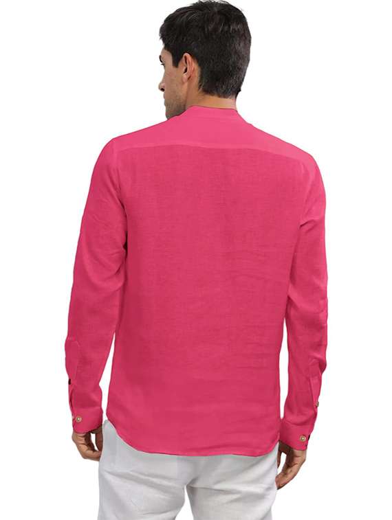 men solid mandarin neck short kurta - 22325360 -  Standard Image - 3