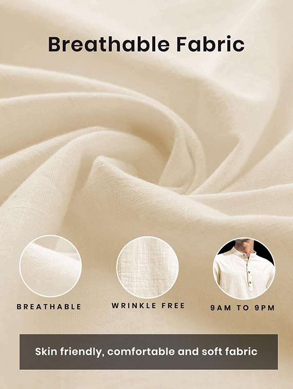 men solid mandarin neck short kurta - 22325433 -  Standard Image - 3