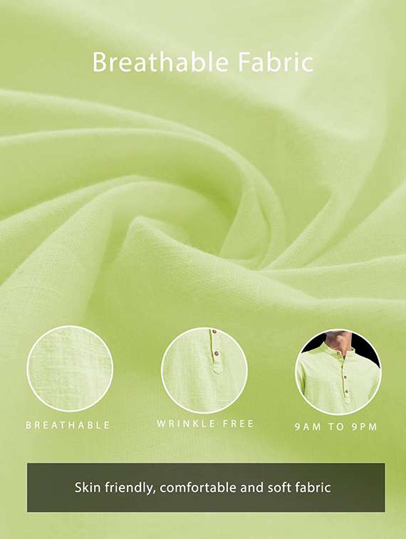 men solid mandarin neck short kurta - 22325435 -  Standard Image - 3