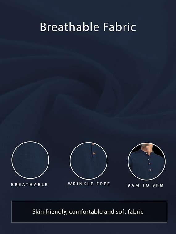 men solid mandarin neck short kurta - 22325439 -  Standard Image - 3