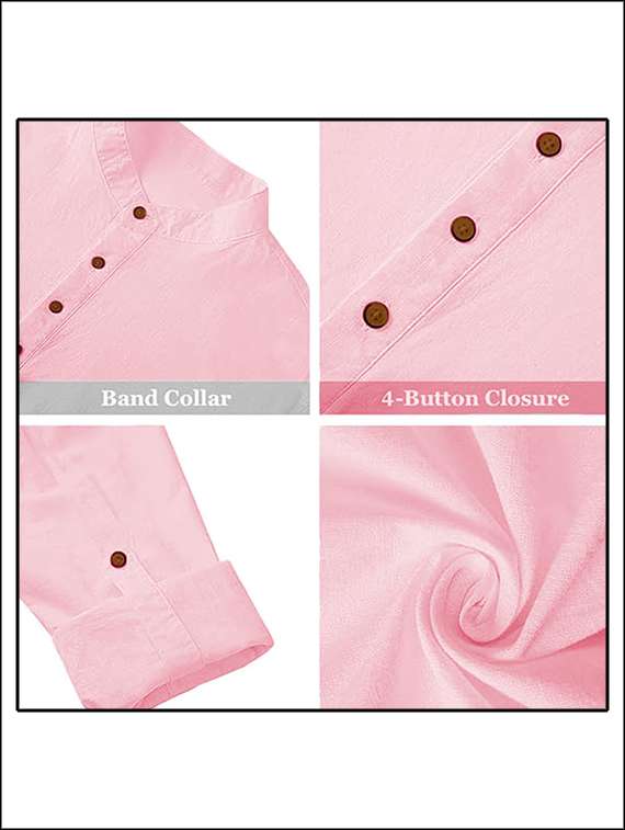 men solid mandarin neck short kurta - 22325488 -  Standard Image - 3