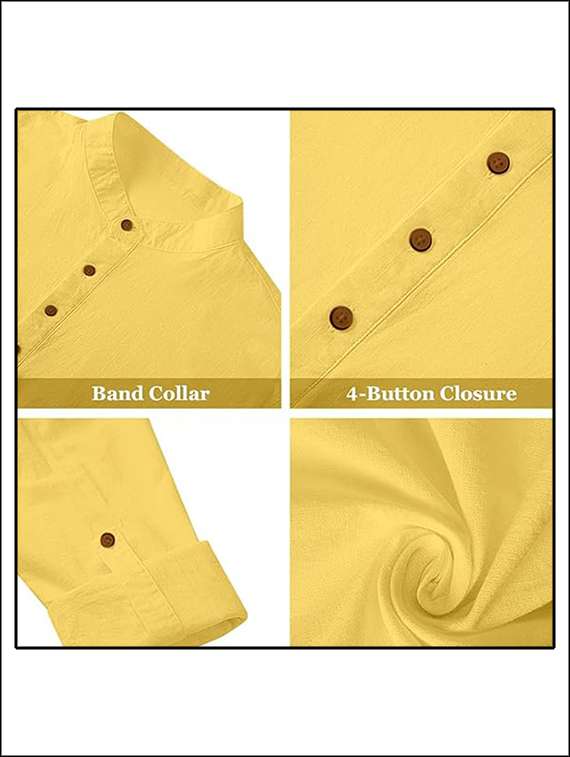 men solid mandarin neck short kurta - 22325495 -  Standard Image - 3