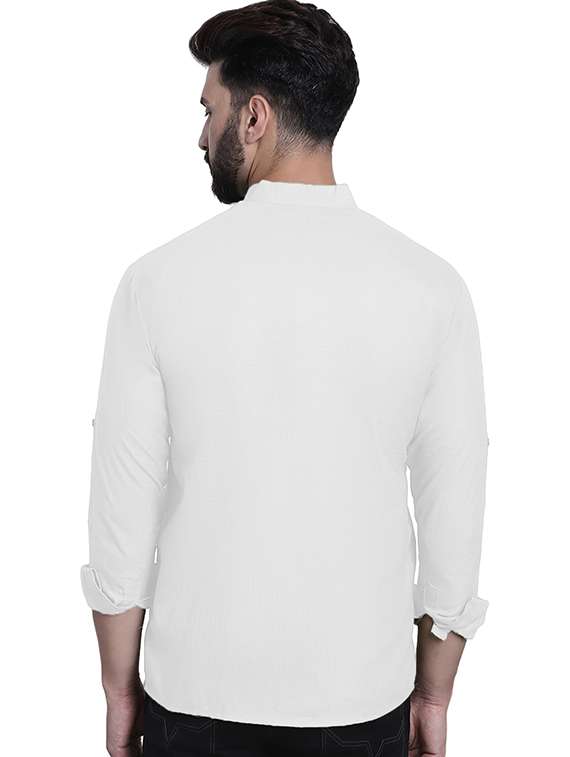 men pack of 2 solid mandarin neck short kurta - 22325545 -  Standard Image - 3