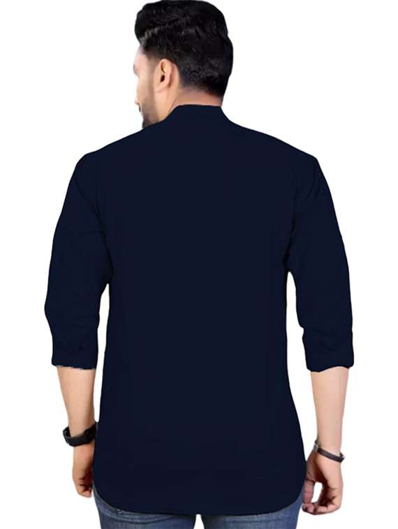 men pack of 2 solid mandarin neck short kurta - 22325551 -  Standard Image - 3