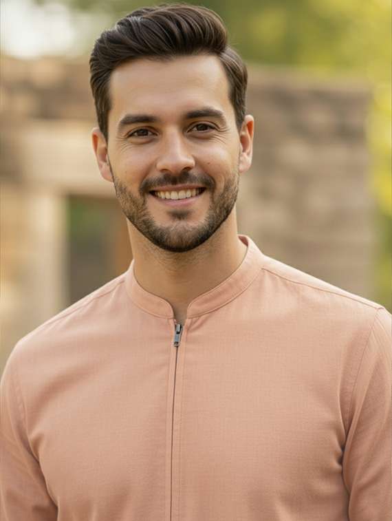 men solid long sleeve short kurta - 22326328 -  Standard Image - 3